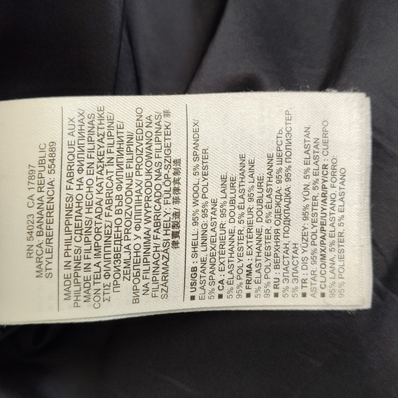 Navy blue wool blend pencil skirt US 0 - Picture 6 of 6